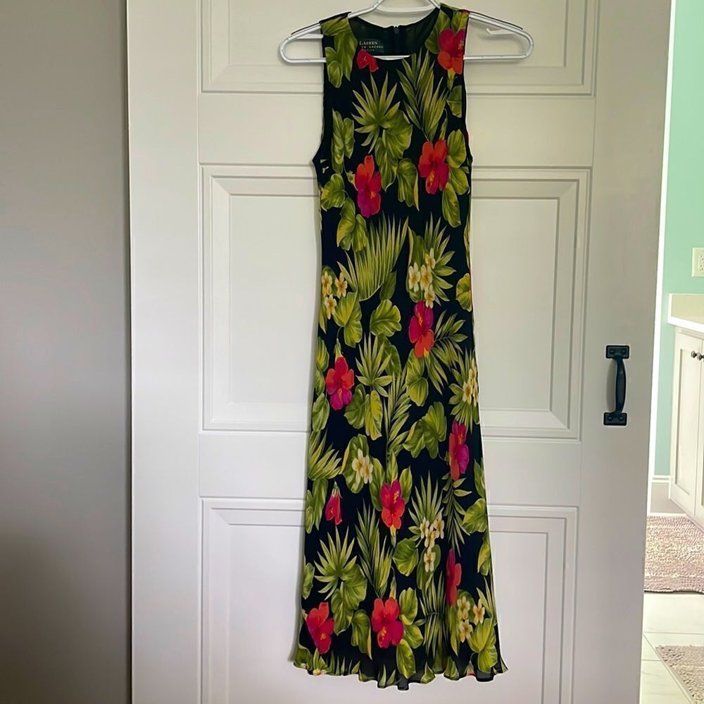 Lauren Ralph Lauren Tropical Floral Silk Dress